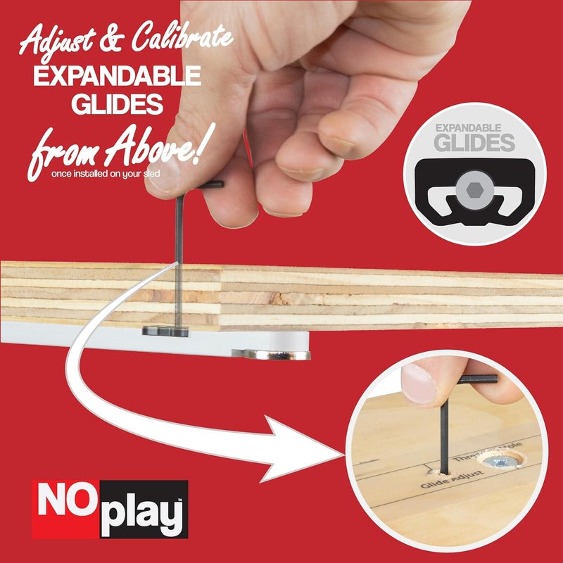 Fulton 17 inch NoPlay Aluminum Miter Bars w/Expandable Glides, Standard 3/4 x 3/8 - Miter Slot Table Saw Runners, Crosscut Sled Table Saw Miter Bar Set, Router Table - Pack of 2 - Image 4